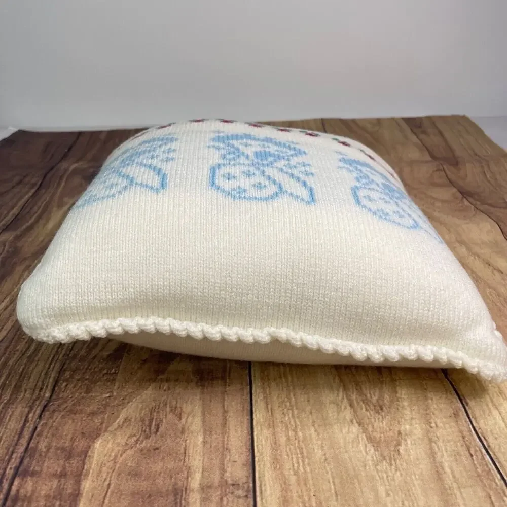 Vintage Throw Pillow Flowers Buttons Cottagecore Country Farmhouse Decor